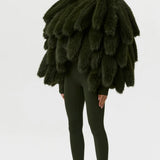 Naked Wardrobe Faux Foxtail Cropped Jacket