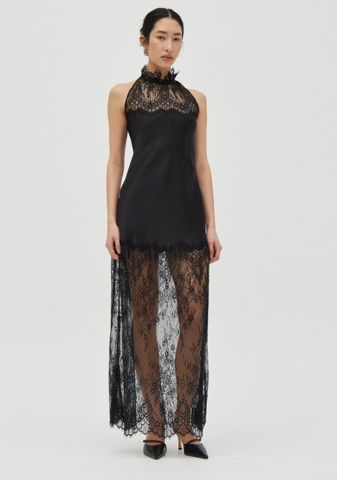 THIRD FORM Poetry Lace Drawn In Maxi Dress In Smoke 6 THIRD FORM Poetry Lace Drawn In Maxi Dress In Smoke 6