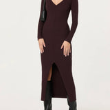ASTR The Label Glenda V-neck Maxi Sweater Dress