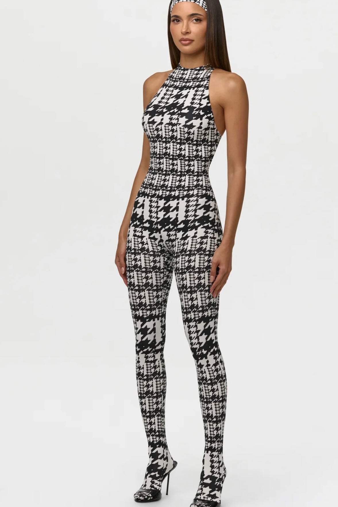 Naked Wardrobe Naked Print Racerback Closed Toe Jumpsuit