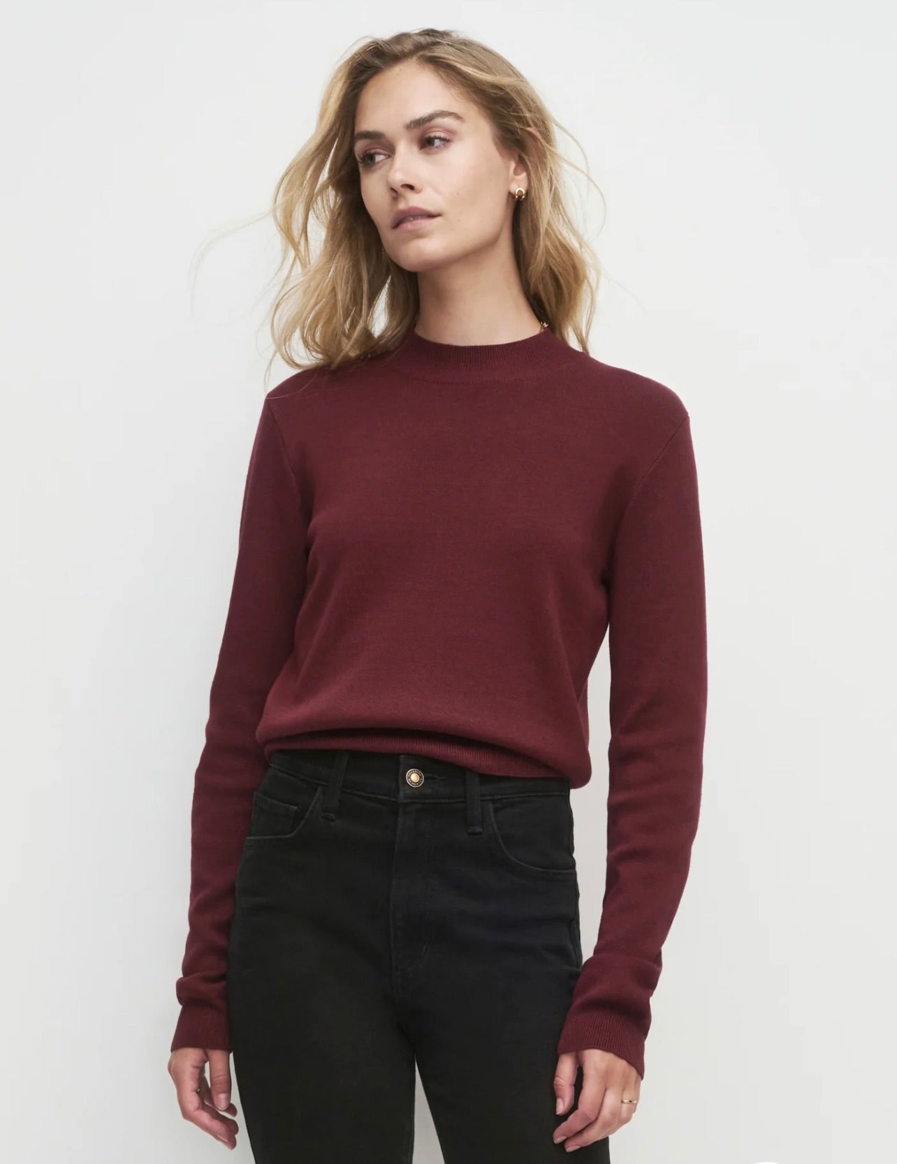 The Long Sleeve Whitney Top in Vino
