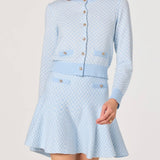 ASTR The Label Marian Jeweled Button Plaid Cardigan