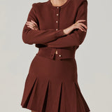Denisa Pleated Mini Skirt - Mulberry