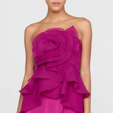 Theia Victoria Draped Rose Cocktail Dress
