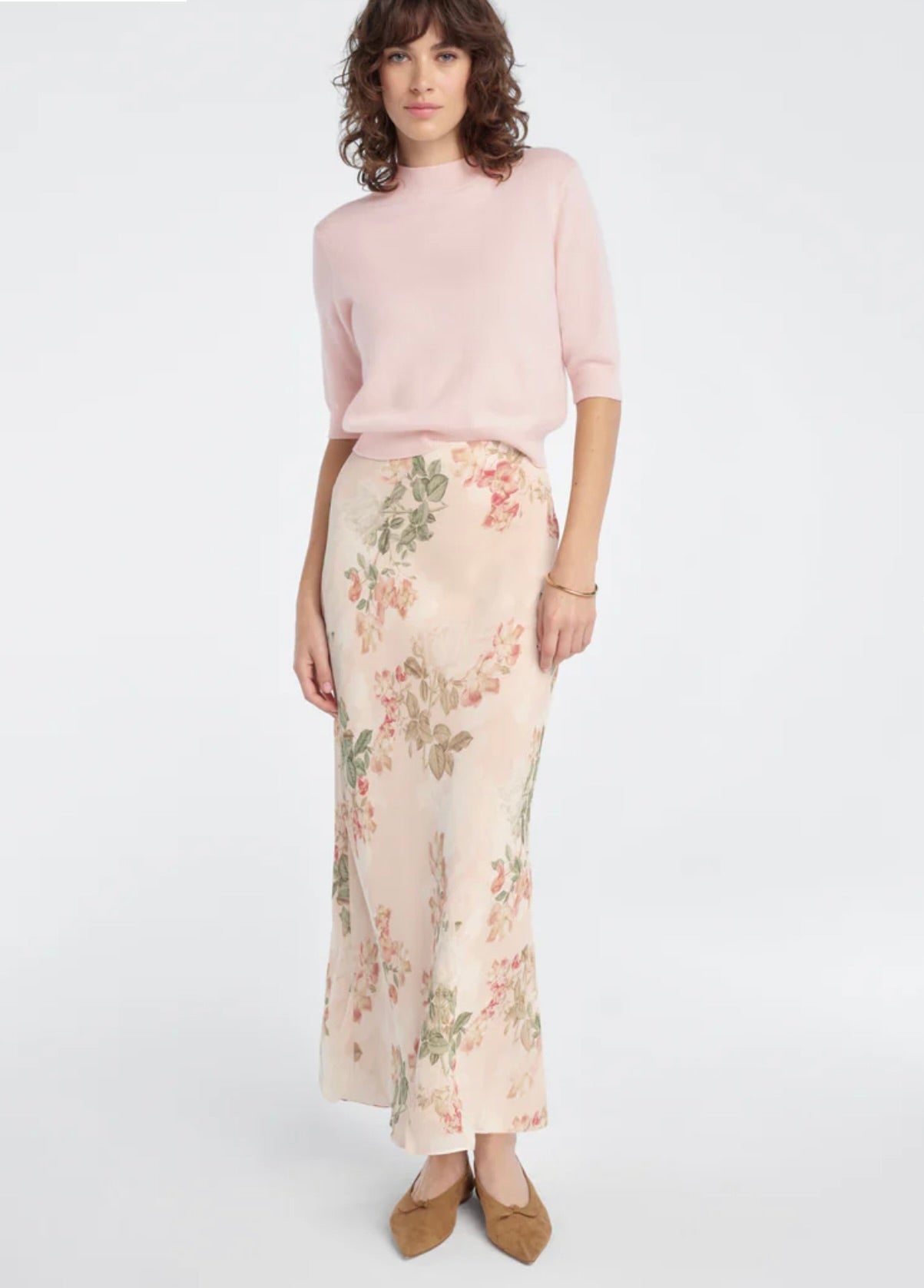 Favorite Daughter The Favorite Skirt in Light Peach Rose