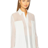 SANS FAFF Flore Silk Shirt in White