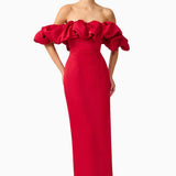 Elliatt Lucetta Off Shoulder Gown in Red
