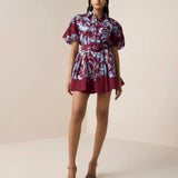 Hemant & Nandita Hiba Collared Mini Dress