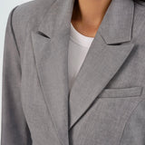 Harmina Leather Cropped Blazer