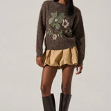 Conetta Brushed Knit Floral Sweater