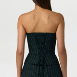Naked Wardrobe Suiting Pinstripe Corset Top