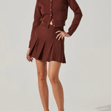 Denisa Pleated Mini Skirt - Mulberry