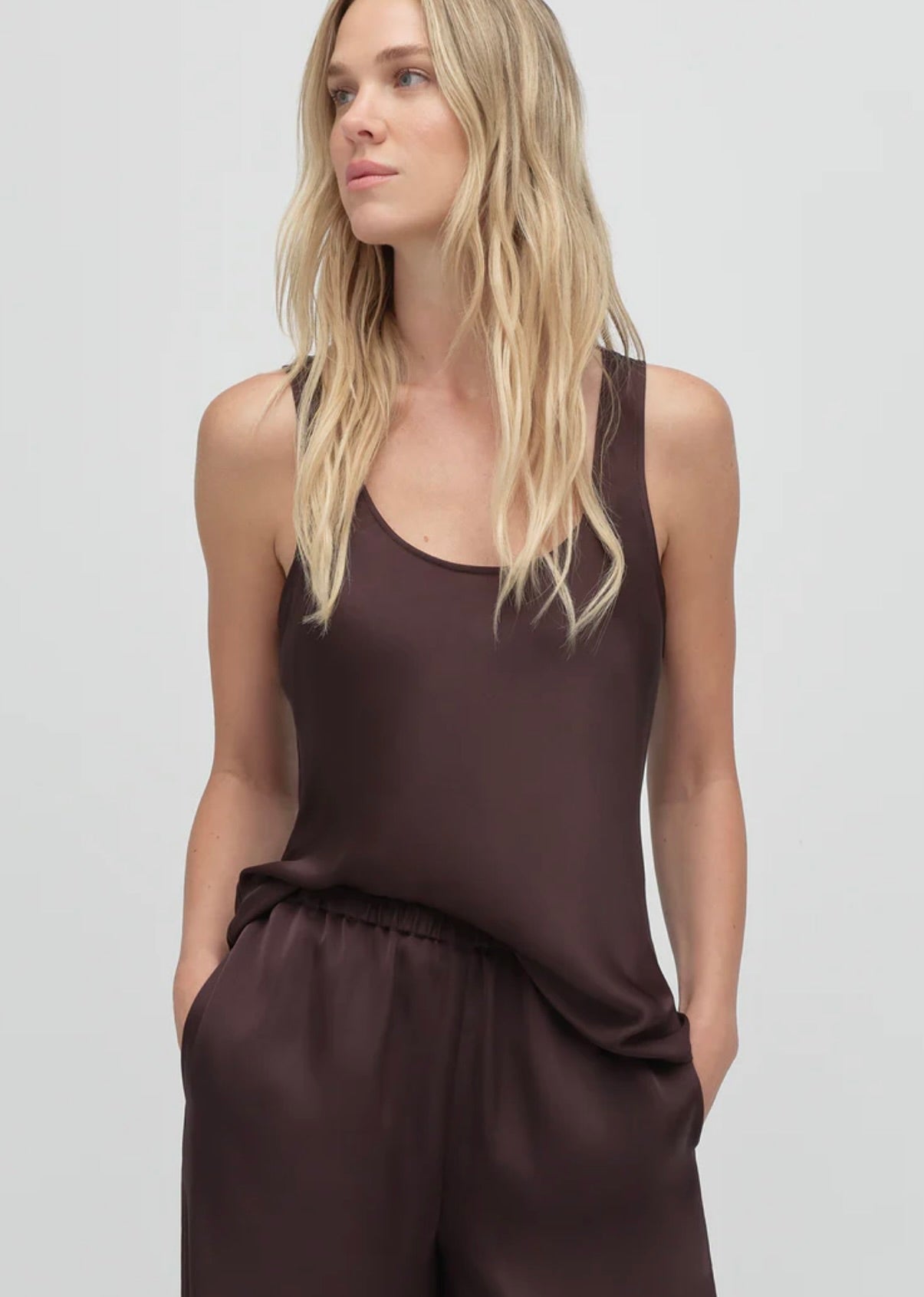 Favorite Daughter The Clean Cut Tank in Espresso