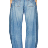 aligrace Two Toned Barrel Jeans in Medium Dark Wash