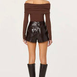 ASTR The Label Wynn Velvet Shorts