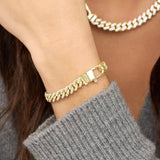 Melinda Maria Pave Julian Cuban Chain Bracelet in Gold