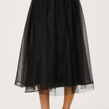 ASTR the Label Lela Polka Dot Layered Midi Skirt