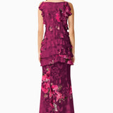 Elliatt Eleanora Sleeveless Ruffle Gown in Raspberry