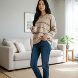 Colorush Pomelo Embroidered V Neck Sweater