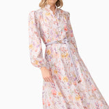 Ines Midi Shirt Dress in Purple Floral