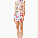 Elliatt Rosette Sleeveless Mini Dress in Multi Floral