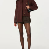 ASTR The Label Jackeline Asymmetrical Scarf Cardigan in Wine