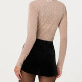 ASTR The Label Kyra Sheer Metallic Top