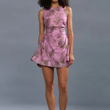 Amur Waverlyn Ruched Mini Dress in Cellular Bloom