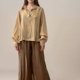 Ibiza Solid Blouse in Caramel