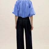 Yara Poplin Bubble Top in Bluebell