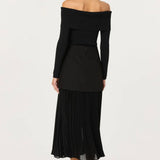 ASTR The Label Deaile Contrast Layered Pleated Skirt