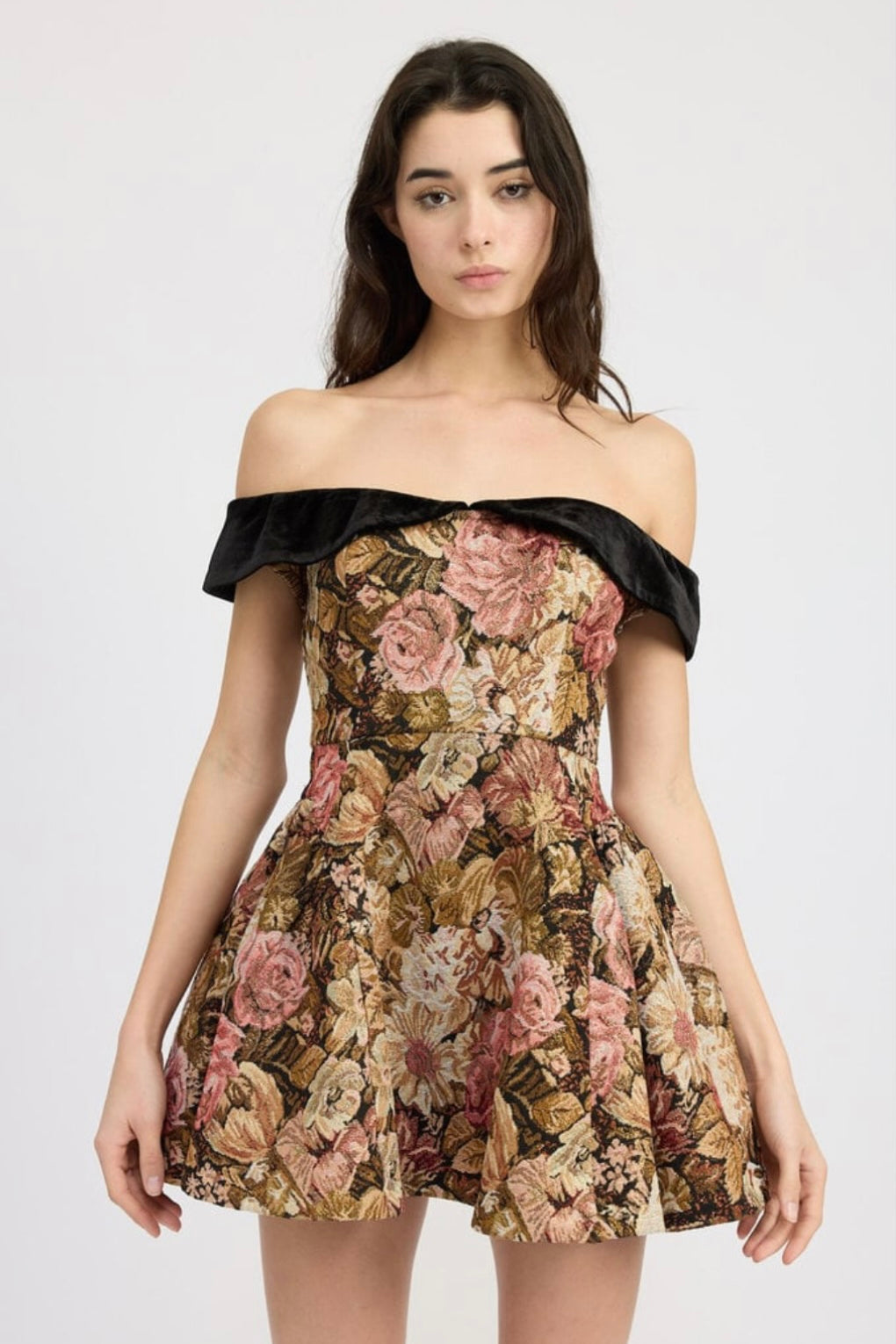En Saison / Carey Jacquard Off the Shoulder Fit & Flare Mini Dress / Small En Saison / Carey Jacquard Off the Shoulder Fit & Flare Mini Dress / Small