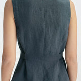 Rue Sophie Viente Button Front Tie Waist Top