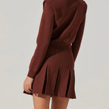 Denisa Pleated Mini Skirt - Mulberry