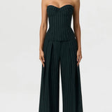 Naked Wardrobe Suiting Pinstripe Corset Top