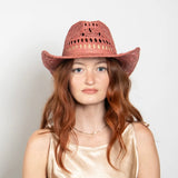 Wyeth Rocky Raffia Straw Hat in Rose
