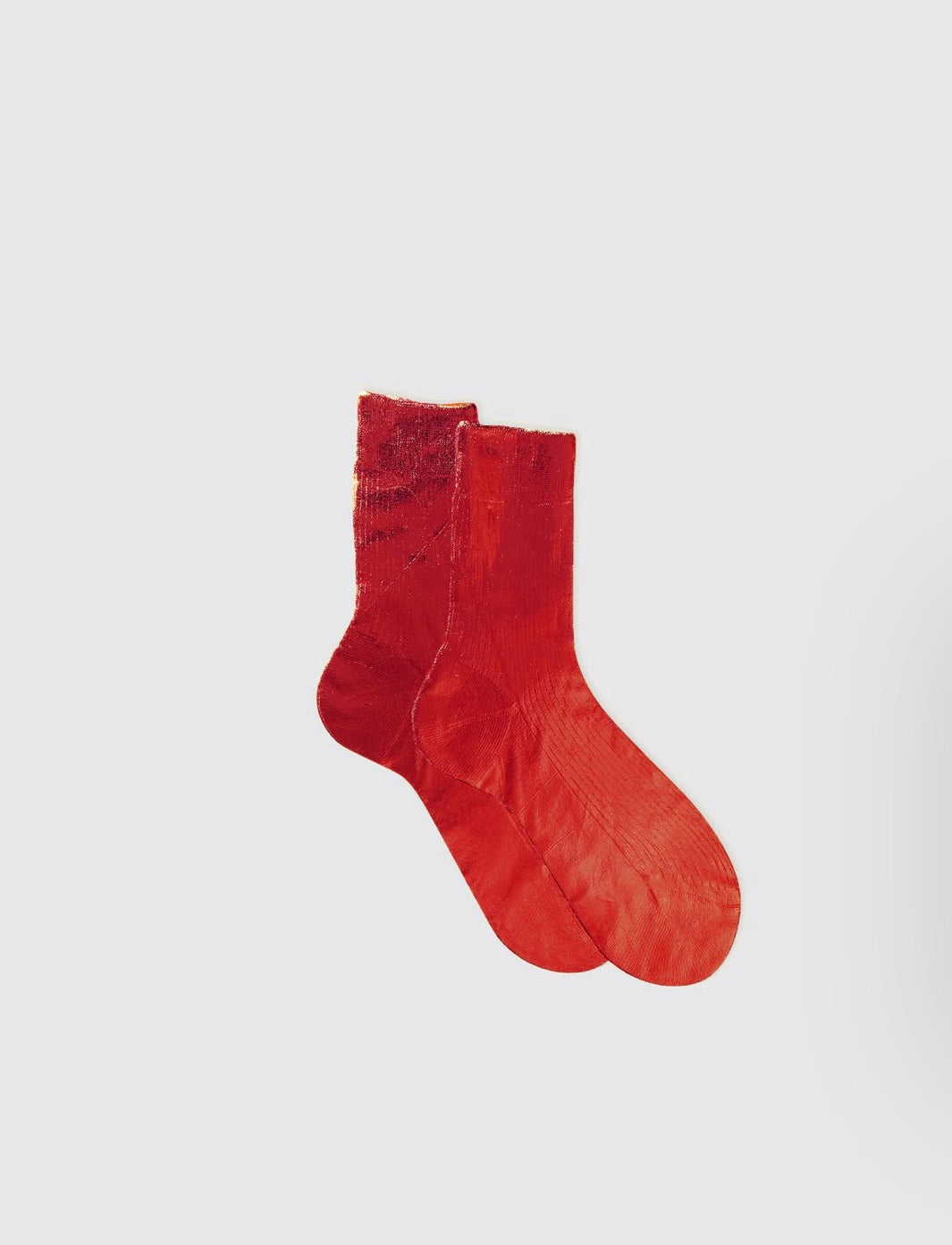 One Ribbed Laminated Metallic Socks