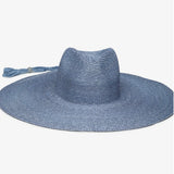 Wyeth Brie Wide Brim Wheat Straw Hat in Blue