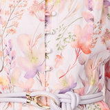 Ines Midi Shirt Dress in Purple Floral