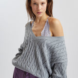 Mother of All Deep V Knitted Braids Top