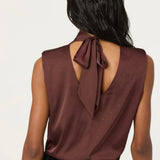 ASTR The Label Inaya Satin Rhinestone Embellished Top