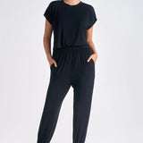T-Shirt Jogger Jumpsuit - Black