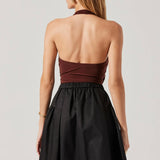 Dyanna Crossover Halter Bodysuit