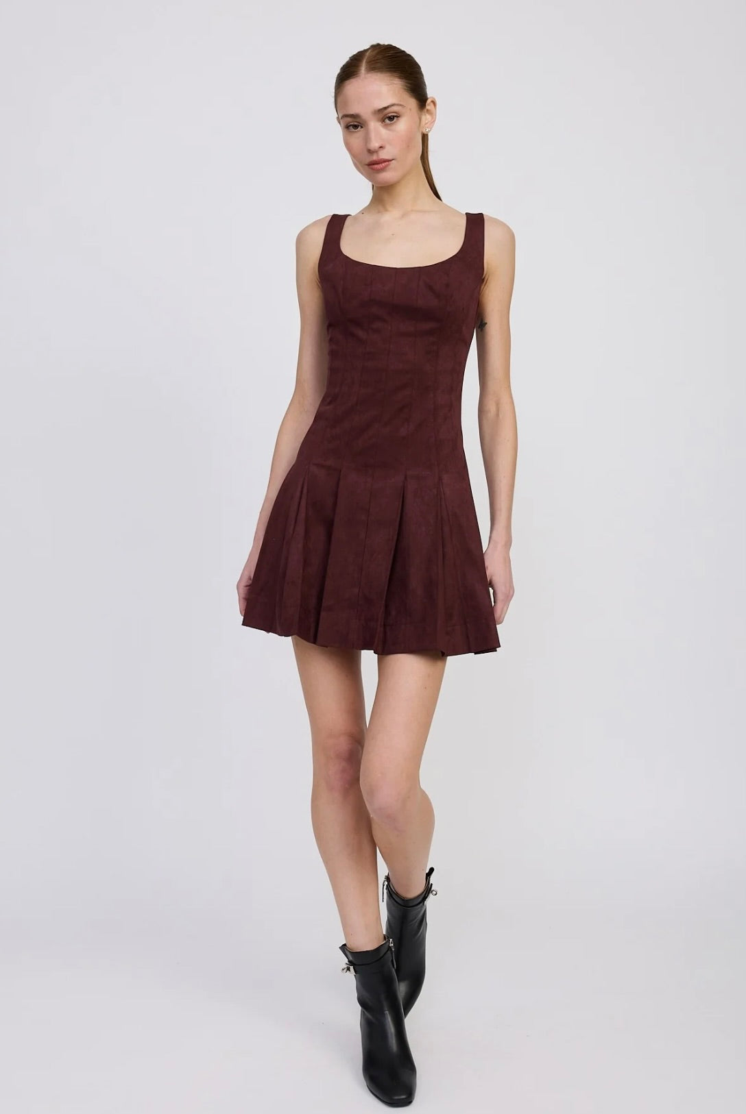 En Saison Delphine Pleated Mini Dress