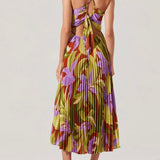 Blythe Floral Plisse Midi Dress