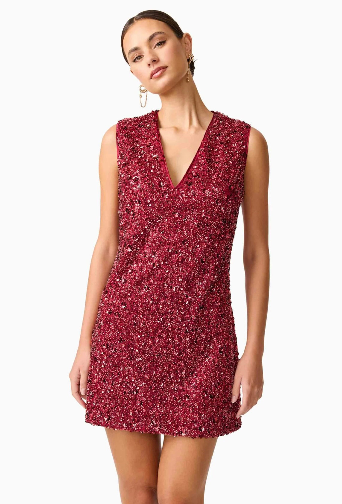 Elliatt Carmen Shift Mini Dress in Red