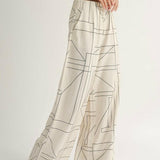 Geometric Wide Leg Pants