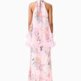 Elliatt Millie Tiered Gown in Pink Floral