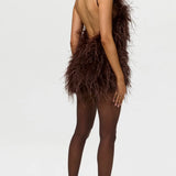 Naked Wardrone Feather Open Back Mini Dress