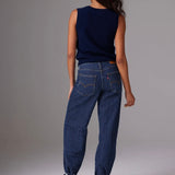 Aly Button Tank Cardigan in Navy